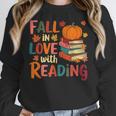 Fall In Love With Reading Autumn Thanksgiving Shirt Teacher Women Crewneck Sweatshirt, funny design Fall In Love With Reading Autumn Thanksgiving Shirt Teacher Women Crewneck Sweatshirt, funny design