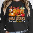 Fall Vibes Costume Teacher Thanksgiving Leopard Gnome Women Crewneck Sweatshirt, funny design Fall Vibes Costume Teacher Thanksgiving Leopard Gnome Women Crewneck Sweatshirt, funny design