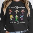 My Favorite Monsters Call Me Teacher Thank Mummy Vampire Bat Women Crewneck Sweatshirt, funny design My Favorite Monsters Call Me Teacher Thank Mummy Vampire Bat Women Crewneck Sweatshirt, funny design