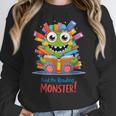 Feed The Reading Monster Halloween Teacher Women Crewneck Sweatshirt, funny design
