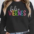 Feliz Viernes Happy Friday Spanish Teacher Friday Spanish Sp Women Crewneck Sweatshirt, funny design