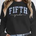 Fifth Grade Coquette Toile Blue Bow Floral Women Teacher Women Crewneck Sweatshirt, funny design Fifth Grade Coquette Toile Blue Bow Floral Women Teacher Women Crewneck Sweatshirt, funny design