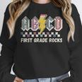 First Grade Rocks Teachers Back To School ABCD Rock Students Women Crewneck Sweatshirt, First Grade Teacher Gifts, funny design