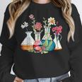 Floral Beakers Chemistry Lab Teacher Women Crewneck Sweatshirt, funny design Floral Beakers Chemistry Lab Teacher Women Crewneck Sweatshirt, funny design