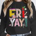 Fri-Yay Happy Friday Lovers Teacher Weekend Women Women Crewneck Sweatshirt, funny design Fri-Yay Happy Friday Lovers Teacher Weekend Women Women Crewneck Sweatshirt, funny design