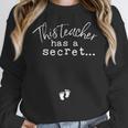 Fun Pregnant Teacher Announcement Idea- Footprints On Tummy Women Crewneck Sweatshirt, funny design Fun Pregnant Teacher Announcement Idea- Footprints On Tummy Women Crewneck Sweatshirt, funny design