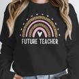 Future Teacher Kids Youth Girls Leopard Rainbow Women Women Crewneck Sweatshirt, Future Teacher Gifts, funny design