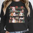 Ghost Christmas Reading Book Lover Library Christmas Teacher Women Crewneck Sweatshirt, funny design