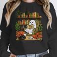 Ghost Library Reading Books Halloween Librarian Teacher Women Crewneck Sweatshirt, funny design Ghost Library Reading Books Halloween Librarian Teacher Women Crewneck Sweatshirt, funny design