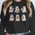 Ghost Reading Books Teacher Halloween Librarian Cute Boook Women Crewneck Sweatshirt, funny design