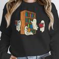 Ghosts Reading Books Teacher Halloween Librarian Boooks Women Crewneck Sweatshirt, funny design