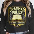 Grammar Police To Serve And Correct English Teacher Women Crewneck Sweatshirt, English Teacher Gifts, funny design Grammar Police To Serve And Correct English Teacher Women Crewneck Sweatshirt, English Teacher Gifts, funny design