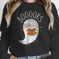 Halloween Cute Ghost Book Reading Teacher Women Crewneck Sweatshirt, funny design