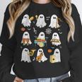 Halloween Ghost Playing Musical Instruments Music Teacher Women Crewneck Sweatshirt, funny design Halloween Ghost Playing Musical Instruments Music Teacher Women Crewneck Sweatshirt, funny design
