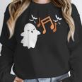 Halloween Music Note Ghost Teacher Fall Musical Instrument Women Crewneck Sweatshirt, funny design Halloween Music Note Ghost Teacher Fall Musical Instrument Women Crewneck Sweatshirt, funny design
