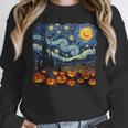 Halloween Pumpkin Starry Night Van Gogh Art Teacher Women Crewneck Sweatshirt, funny design Halloween Pumpkin Starry Night Van Gogh Art Teacher Women Crewneck Sweatshirt, funny design