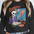 Halloween Skeleton Geography Teacher Pumpkin Bats Classroom Women Crewneck Sweatshirt, funny design Halloween Skeleton Geography Teacher Pumpkin Bats Classroom Women Crewneck Sweatshirt, funny design