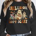 Halloween SLP Sped Teacher Groovy Inclusion Isn't Scary Women Crewneck Sweatshirt, Groovy Teacher Gifts, funny design Halloween SLP Sped Teacher Groovy Inclusion Isn't Scary Women Crewneck Sweatshirt, Groovy Teacher Gifts, funny design