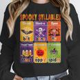 Halloween Spooky Syllable Types Teacher Educational Women Crewneck Sweatshirt, funny design