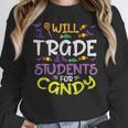 Halloween Teacher Will Trade Students For Candy Women Men Women Crewneck Sweatshirt, funny design
