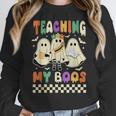 Halloween Teaching My Boos Cute Ghost Teacher Life Costume Women Crewneck Sweatshirt, funny design