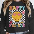 Happy Fri-Yay Groovy Teacher Friday Weekend Fri Yay Women Crewneck Sweatshirt, Groovy Teacher Gifts, funny design Happy Fri-Yay Groovy Teacher Friday Weekend Fri Yay Women Crewneck Sweatshirt, Groovy Teacher Gifts, funny design