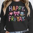 Happy Fri-Yay Teacher Fry Yay Friday Weekend Cute Fri-Yay Women Crewneck Sweatshirt, funny design