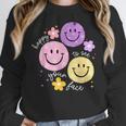 Happy To See Your Face Teacher Flower Back To School Women Crewneck Sweatshirt, funny design Happy To See Your Face Teacher Flower Back To School Women Crewneck Sweatshirt, funny design