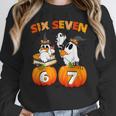 Haunted By 67 Boo Ghost Pumpkin Halloween Teacher Women Crewneck Sweatshirt, funny design Haunted By 67 Boo Ghost Pumpkin Halloween Teacher Women Crewneck Sweatshirt, funny design