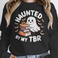 Haunted By My TBR Cute Ghost Book Reading Teacher Halloween Women Crewneck Sweatshirt, funny design Haunted By My TBR Cute Ghost Book Reading Teacher Halloween Women Crewneck Sweatshirt, funny design