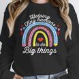 Helping Tiny Humans To Do Big Things Teacher Women Women Crewneck Sweatshirt, funny design