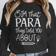 I'm That Paraprofessional They Told You About Retro Teacher Women Crewneck Sweatshirt, funny design