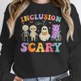 Inclusion Isn't Scary Ghost Halloween SLP Sped Teacher Women Crewneck Sweatshirt, funny design Inclusion Isn't Scary Ghost Halloween SLP Sped Teacher Women Crewneck Sweatshirt, funny design