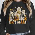 Inclusion Isn't Scary Mummy Boo Ghost Halloween SLP Teacher Women Crewneck Sweatshirt, funny design
