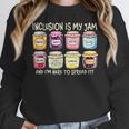 Inclusion Is My Jam And I'm Here To Spread It Sped Teacher Women Crewneck Sweatshirt, funny design