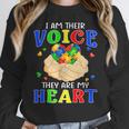 I Am Their Voice They Are My Heart Autism Awareness Teacher Women Crewneck Sweatshirt, funny design I Am Their Voice They Are My Heart Autism Awareness Teacher Women Crewneck Sweatshirt, funny design