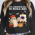 It's A Bootiful Day To Make Art Groovy Art Teacher Halloween Women Crewneck Sweatshirt, Groovy Teacher Gifts, funny design