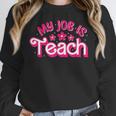 My Job Is Teach Pink Retro Female Teacher Life Women Women Crewneck Sweatshirt, funny design My Job Is Teach Pink Retro Female Teacher Life Women Women Crewneck Sweatshirt, funny design