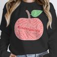 Kindergarten Apple Word Art For Teachers & Students Women Crewneck Sweatshirt, funny design