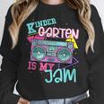 Kindergarten Is My Jam Cute Teacher Shirt 80's 90's Styl Women Crewneck Sweatshirt, funny design