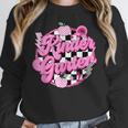 Kindergarten Teacher Women Checkered First Day Of School Women Crewneck Sweatshirt, funny design