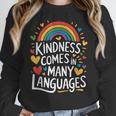 Kindness Comes In Many Languages ESL English Teacher Women Crewneck Sweatshirt, Esl Teacher Gifts, English Teacher Gifts, funny design