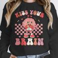 Kiss Your Brain Valentines Test Day Teacher Squad Kids Women Crewneck Sweatshirt, funny design Kiss Your Brain Valentines Test Day Teacher Squad Kids Women Crewneck Sweatshirt, funny design