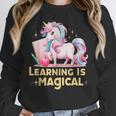 LEARNING IS MAGICAL TEACHER UNICORN BACK TO SCHOOL UNICORN Women Crewneck Sweatshirt, funny design LEARNING IS MAGICAL TEACHER UNICORN BACK TO SCHOOL UNICORN Women Crewneck Sweatshirt, funny design