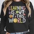 Learning Is Out Of This World Space Teacher Cute Groovy Women Crewneck Sweatshirt, Groovy Teacher Gifts, funny design Learning Is Out Of This World Space Teacher Cute Groovy Women Crewneck Sweatshirt, Groovy Teacher Gifts, funny design