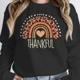 Leopard Rainbow Thankful Thanksgiving Teacher Women Kids Women Crewneck Sweatshirt, funny design