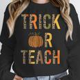 Leopard Trick Or Teach Halloween Teacher Costume Women Women Crewneck Sweatshirt, funny design Leopard Trick Or Teach Halloween Teacher Costume Women Women Crewneck Sweatshirt, funny design