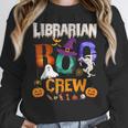 Librarian Boo Crew Teacher Student Halloween Costume Women Crewneck Sweatshirt, funny design