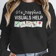 Life Happens Visuals Help Special Education Teacher Aide Women Crewneck Sweatshirt, funny design Life Happens Visuals Help Special Education Teacher Aide Women Crewneck Sweatshirt, funny design