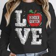 LOVE Kindergarten Teacher Student School Apple Women Crewneck Sweatshirt, funny design LOVE Kindergarten Teacher Student School Apple Women Crewneck Sweatshirt, funny design